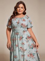Chic A-Line Pleated Knee-Length Flowy Chiffon Wedding Guest Dress - Image 9