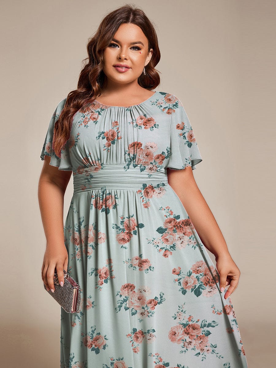EG02053AL-PR2 Chic A-Line Pleated Knee-Length Flowy Chiffon Wedding Guest Dress - Image 9