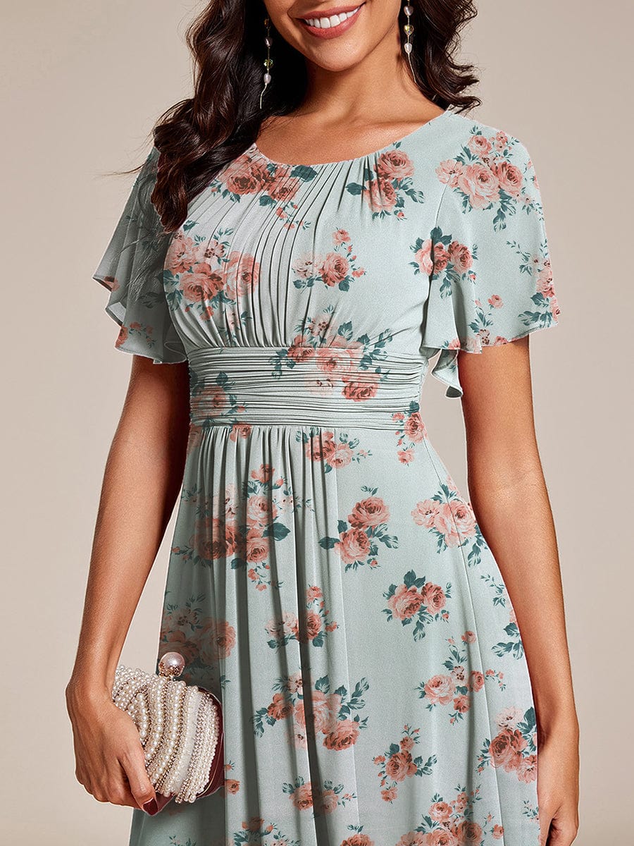 EG02053AL-R2 Chic A-Line Pleated Knee-Length Flowy Chiffon Wedding Guest Dress - Image 7