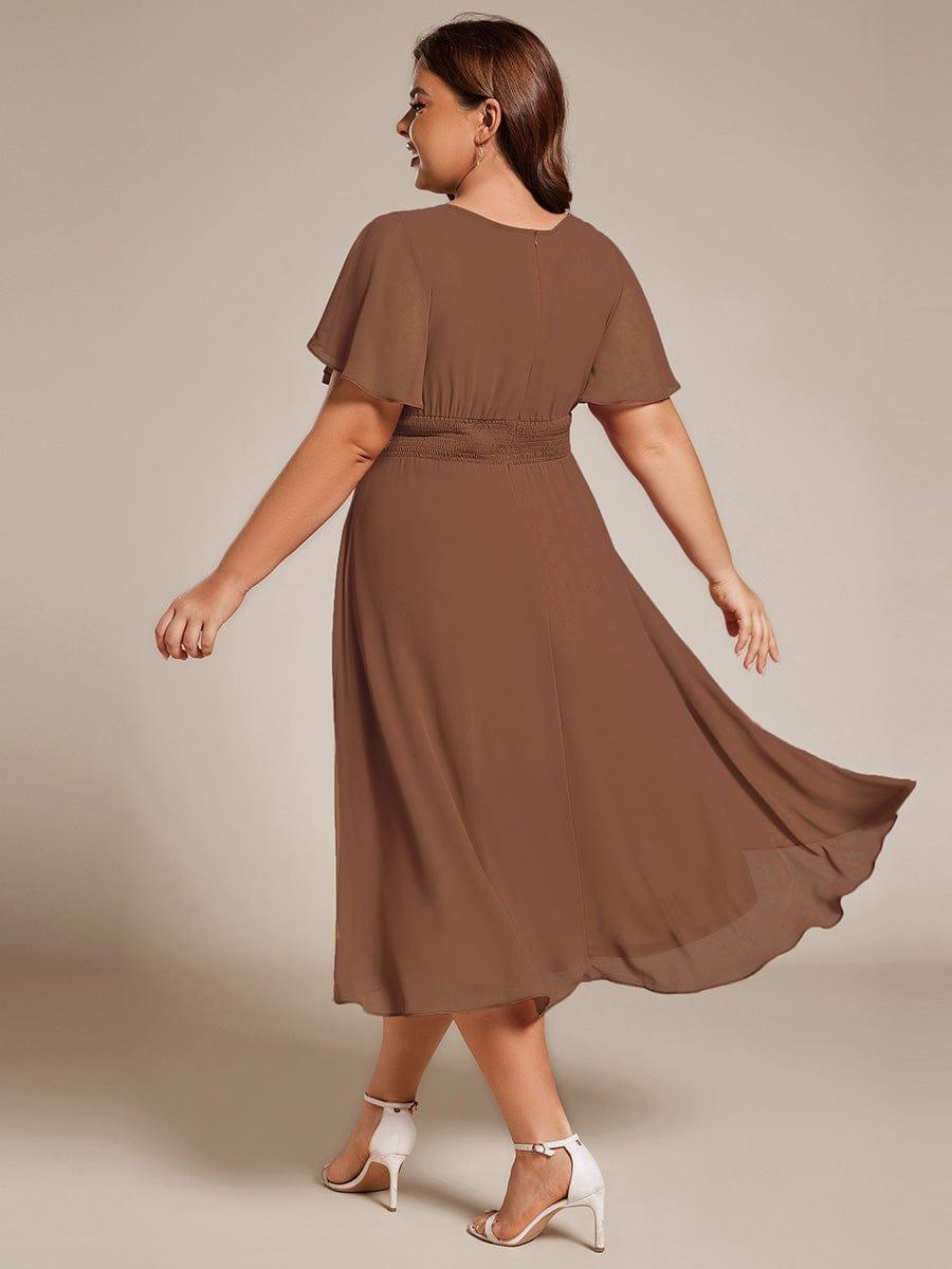 EG02053BN-PR2_a40ae69c-07e3-4f0a-b7eb-bf3cb63e8813 Flowy Chiffon Round Neckline A-Line Knee Length Wedding Guest Dress - Image 99
