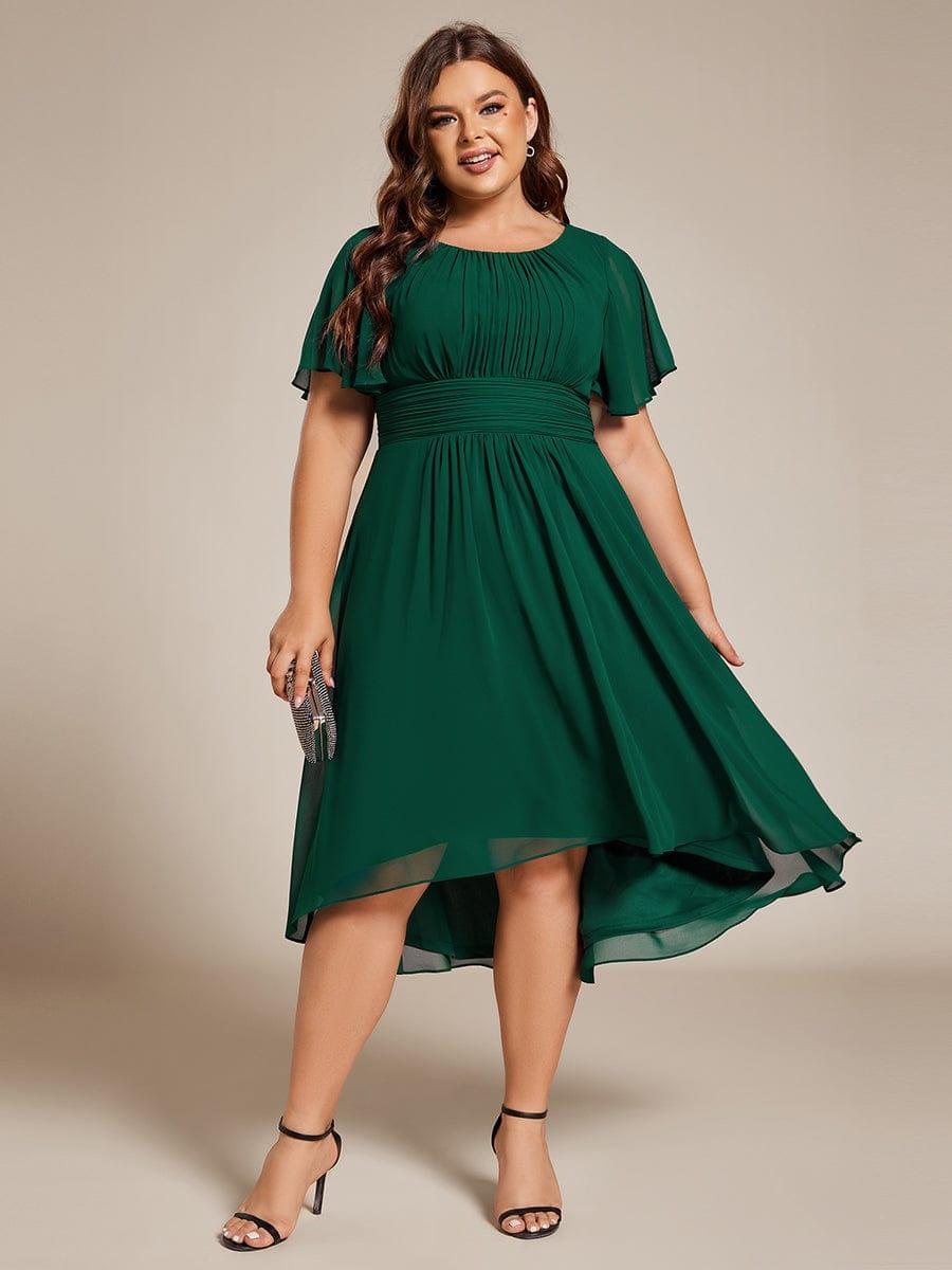 EG02053DG-PR4_1fbf7dd7-b992-42d3-8f58-ec9b2c3912c1 Flowy Chiffon Round Neckline A-Line Knee Length Wedding Guest Dress - Image 40