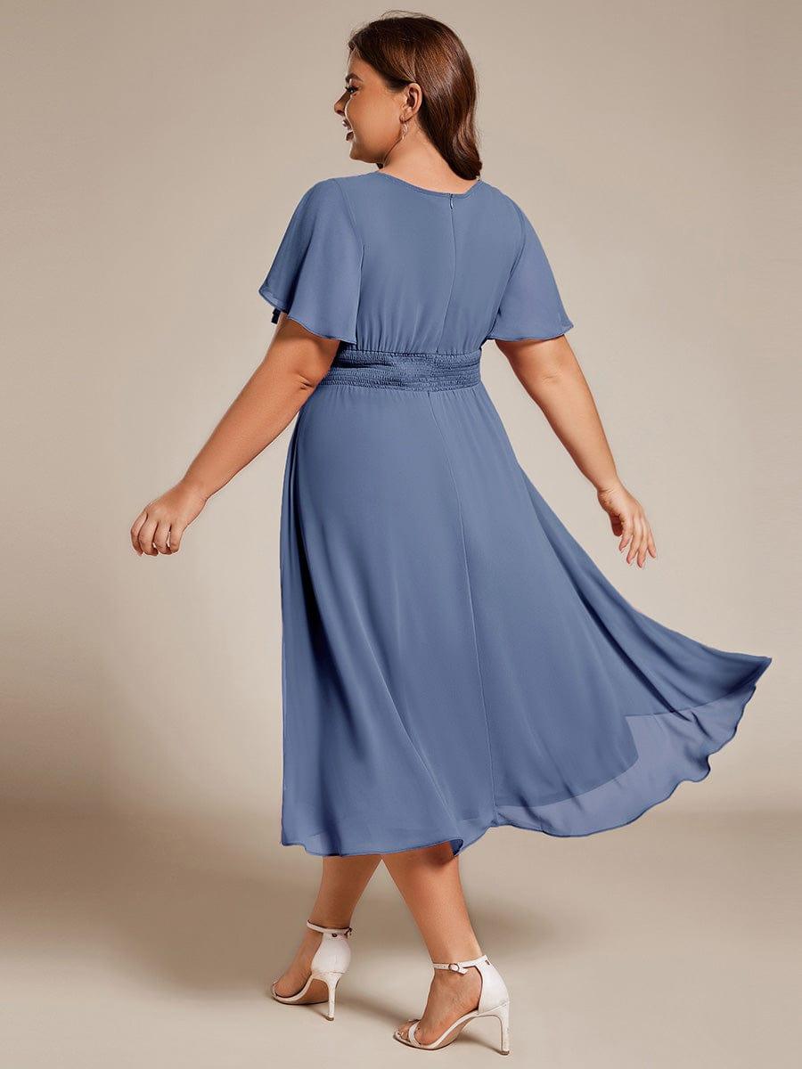EG02053DN-PR2_492fc345-4c67-4f22-a503-382b61fe9e74 Flowy Chiffon Round Neckline A-Line Knee Length Wedding Guest Dress - Image 67