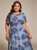 Chic A-Line Pleated Knee-Length Flowy Chiffon Wedding Guest Dress - Image 13