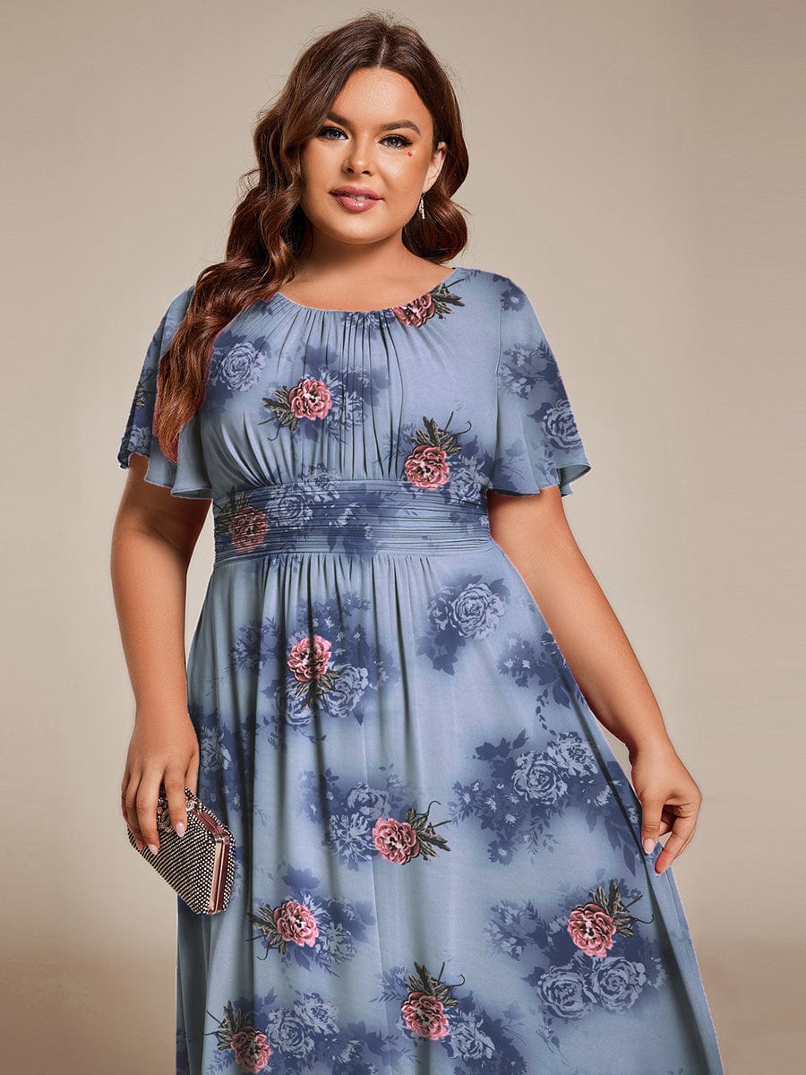 EG02053DO-PR2 Chic A-Line Pleated Knee-Length Flowy Chiffon Wedding Guest Dress - Image 13