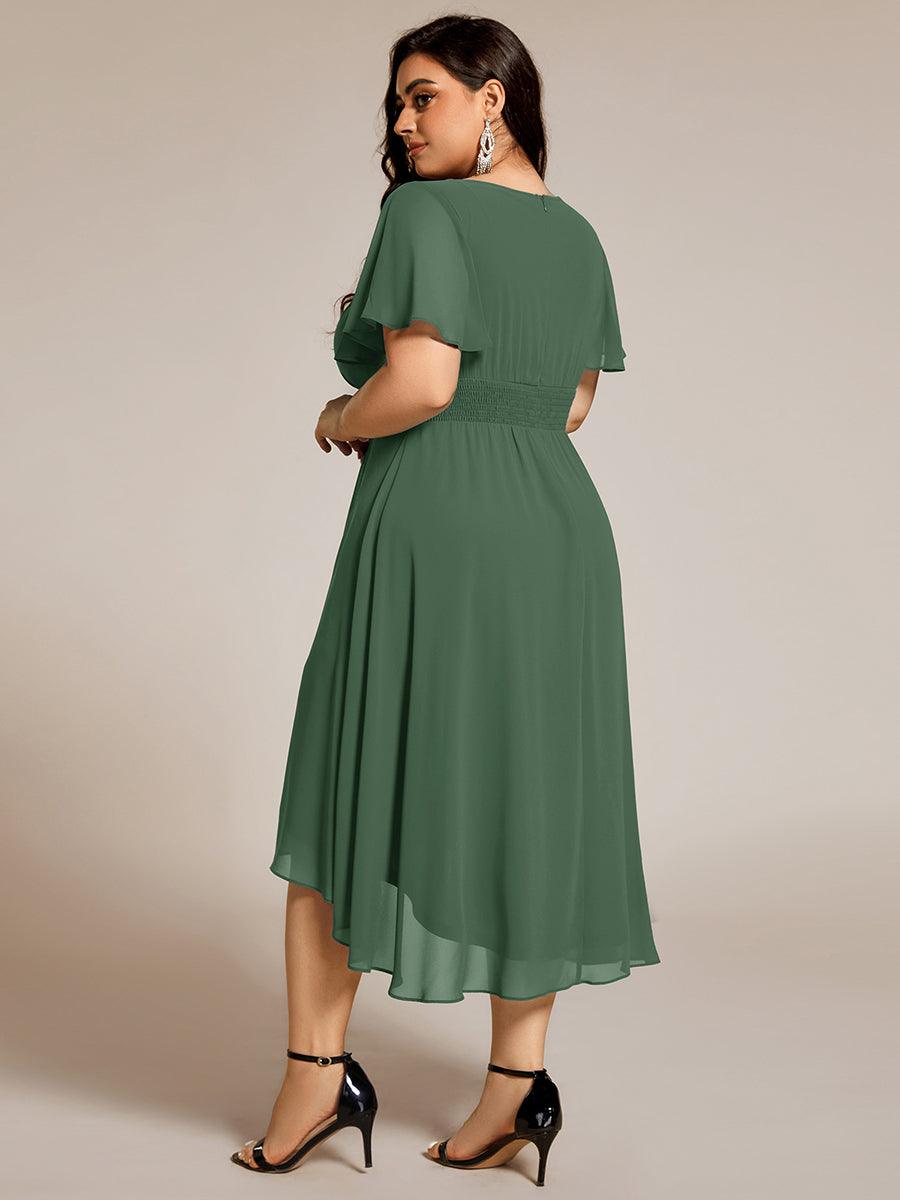 EG02053EU-PR2 Flowy Chiffon Round Neckline A-Line Knee Length Wedding Guest Dress - Image 133