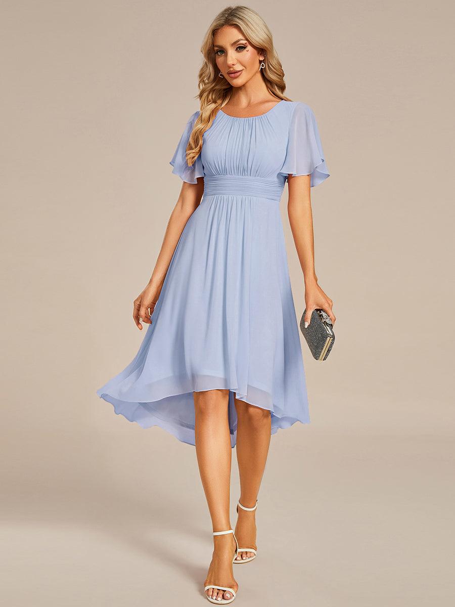 EG02053IB-R4 Flowy Chiffon Round Neckline A-Line Knee Length Wedding Guest Dress - Image 114