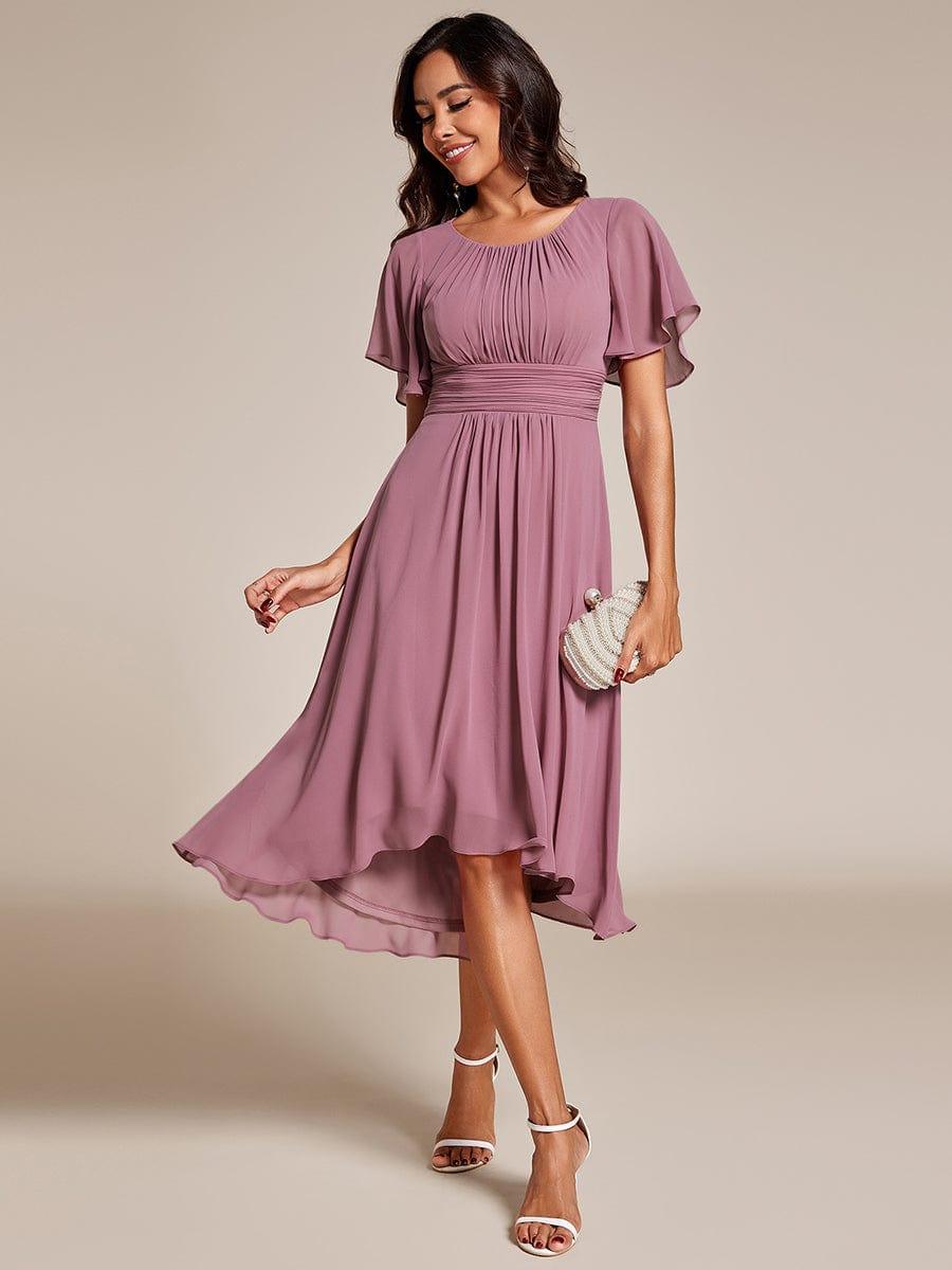 EG02053OD-R4_25de72e8-78c6-48cd-a643-c73f15f40705 Flowy Chiffon Round Neckline A-Line Knee Length Wedding Guest Dress - Image 52