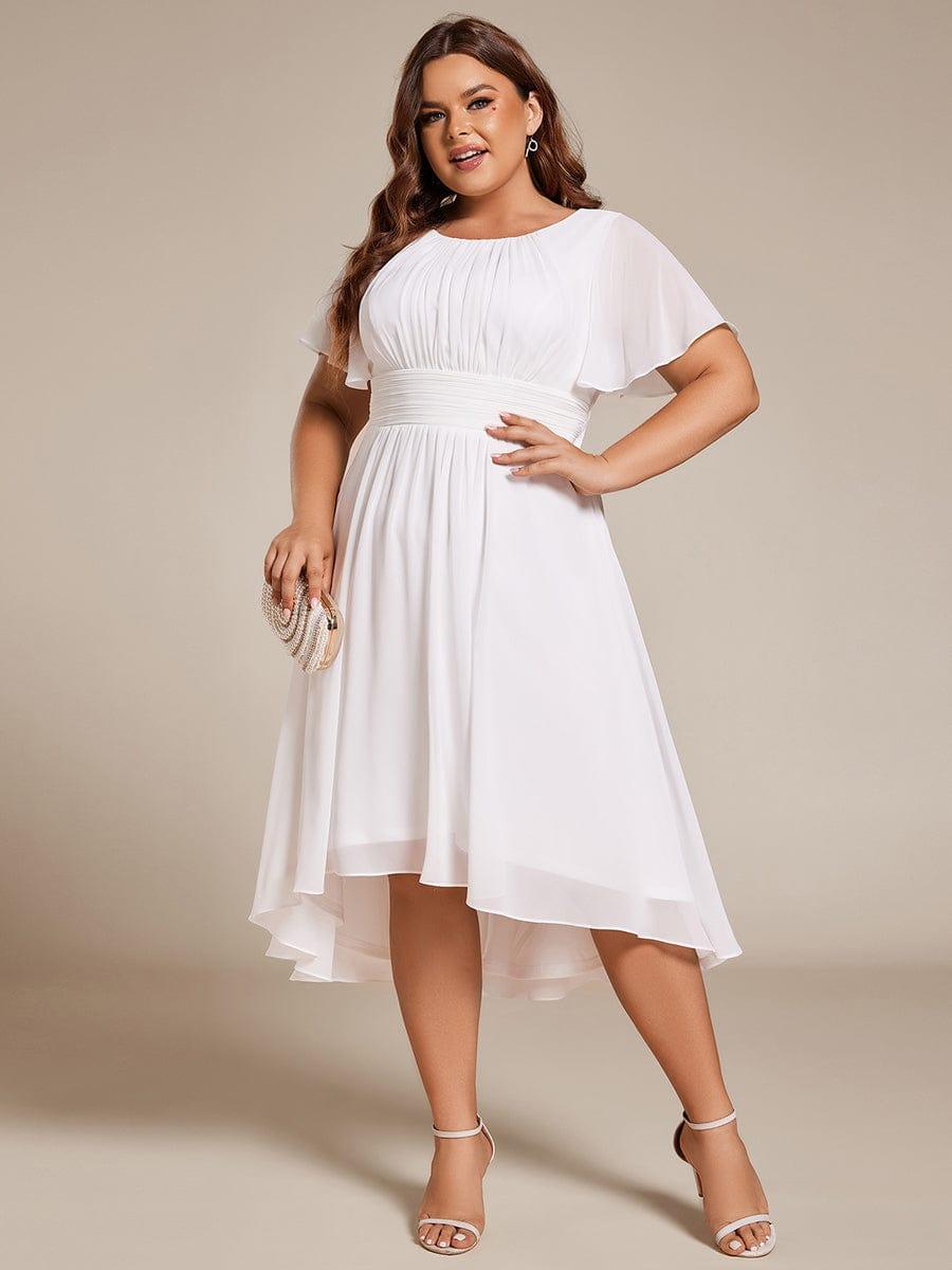 EG02053WH-PR_cb67dec3-21eb-42f9-bcfd-1f37a9613f79 Flowy Chiffon Round Neckline A-Line Knee Length Wedding Guest Dress - Image 60