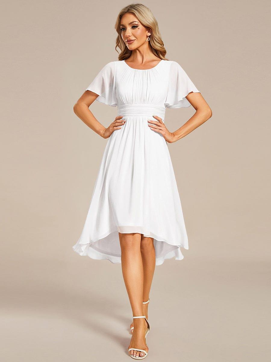 EG02053WH-R3_45b92f63-822e-48c2-b8c6-51f8577b7fe2 Flowy Chiffon Round Neckline A-Line Knee Length Wedding Guest Dress - Image 59