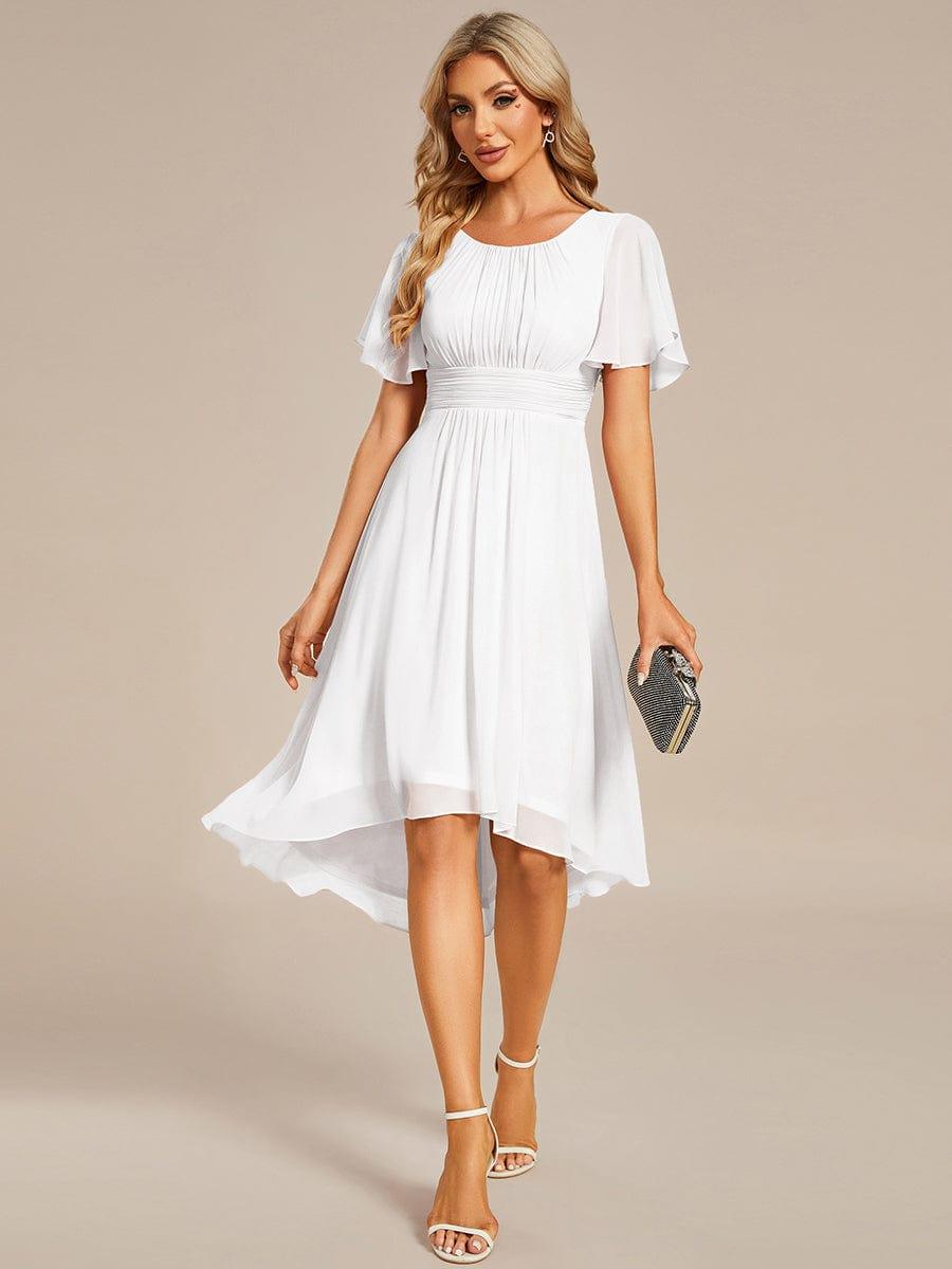 EG02053WH-R4_d5ffa3d9-f747-4fbb-9d7a-f57ef86d07de Flowy Chiffon Round Neckline A-Line Knee Length Wedding Guest Dress - Image 58