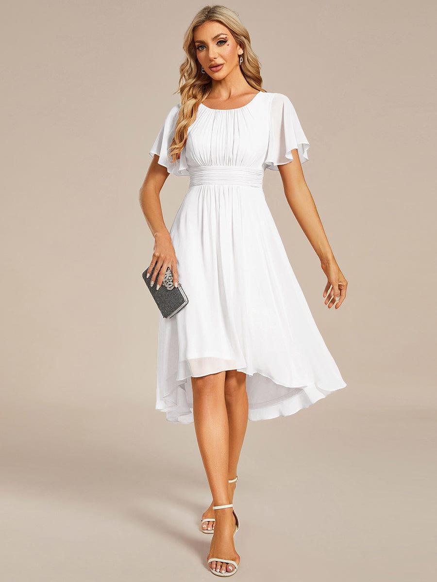 EG02053WH-R_7722458e-8ef2-474d-aa26-6610f1f93939 Flowy Chiffon Round Neckline A-Line Knee Length Wedding Guest Dress - Image 7