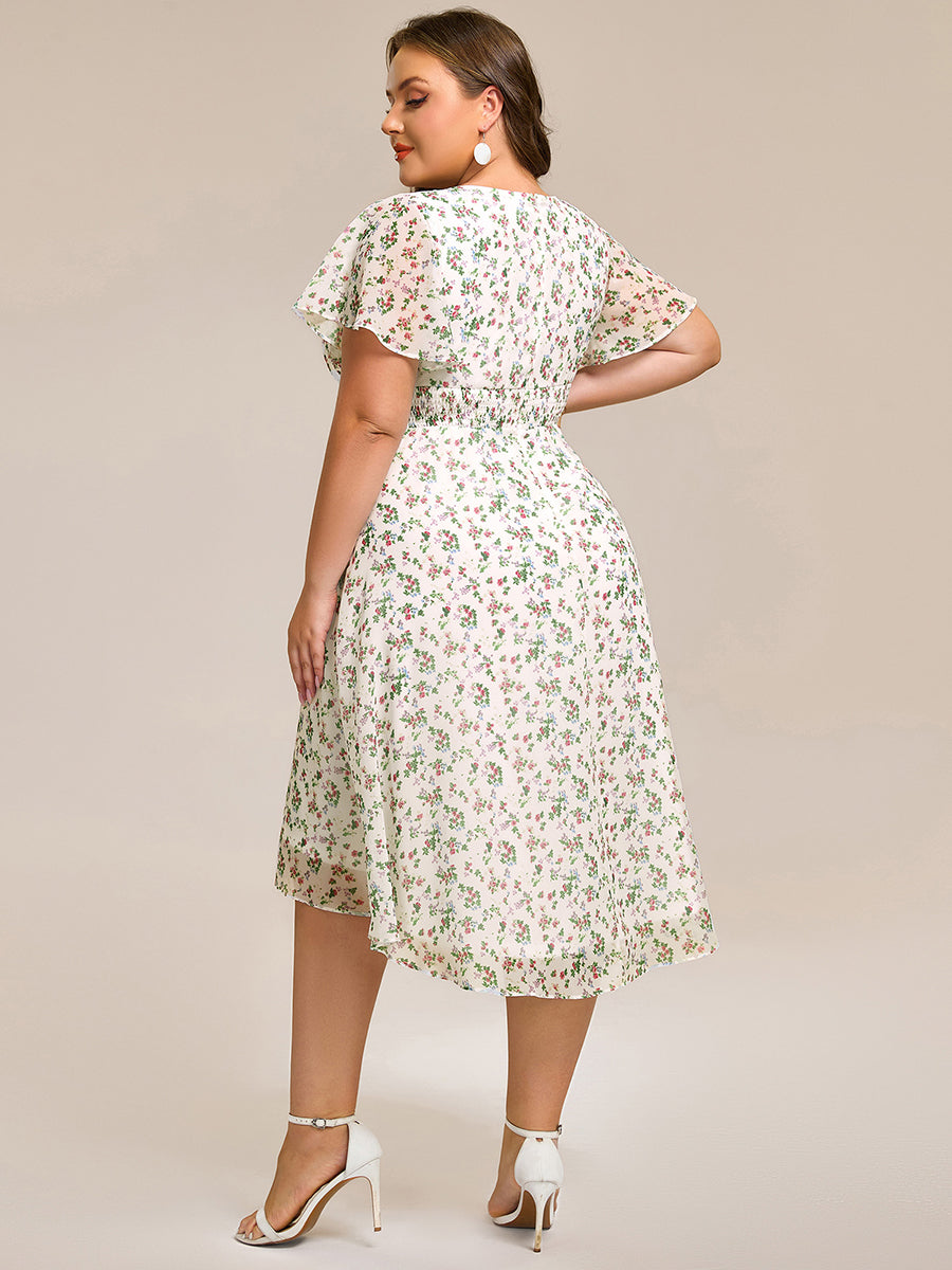 EG02053WV-PR2_22e66dbe-6701-4141-81c3-0b32f6210c25 Flowy Chiffon Round Neckline A-Line Knee Length Wedding Guest Dress - Image 136