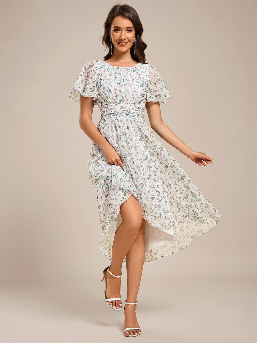 EG02053WV-R4 Flowy Chiffon Round Neckline A-Line Knee Length Wedding Guest Dress - Image 123