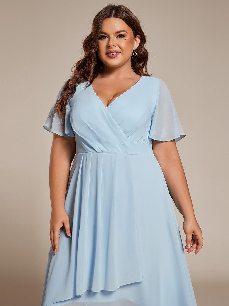 EG02084BL-PR5_ed8b552d-8fd1-4cec-8af1-33bff37d1477 Plus Size Chiffon Short Sleeves Pleated V-Neck A-Line Midi Wedding Guest Dress - Image 50