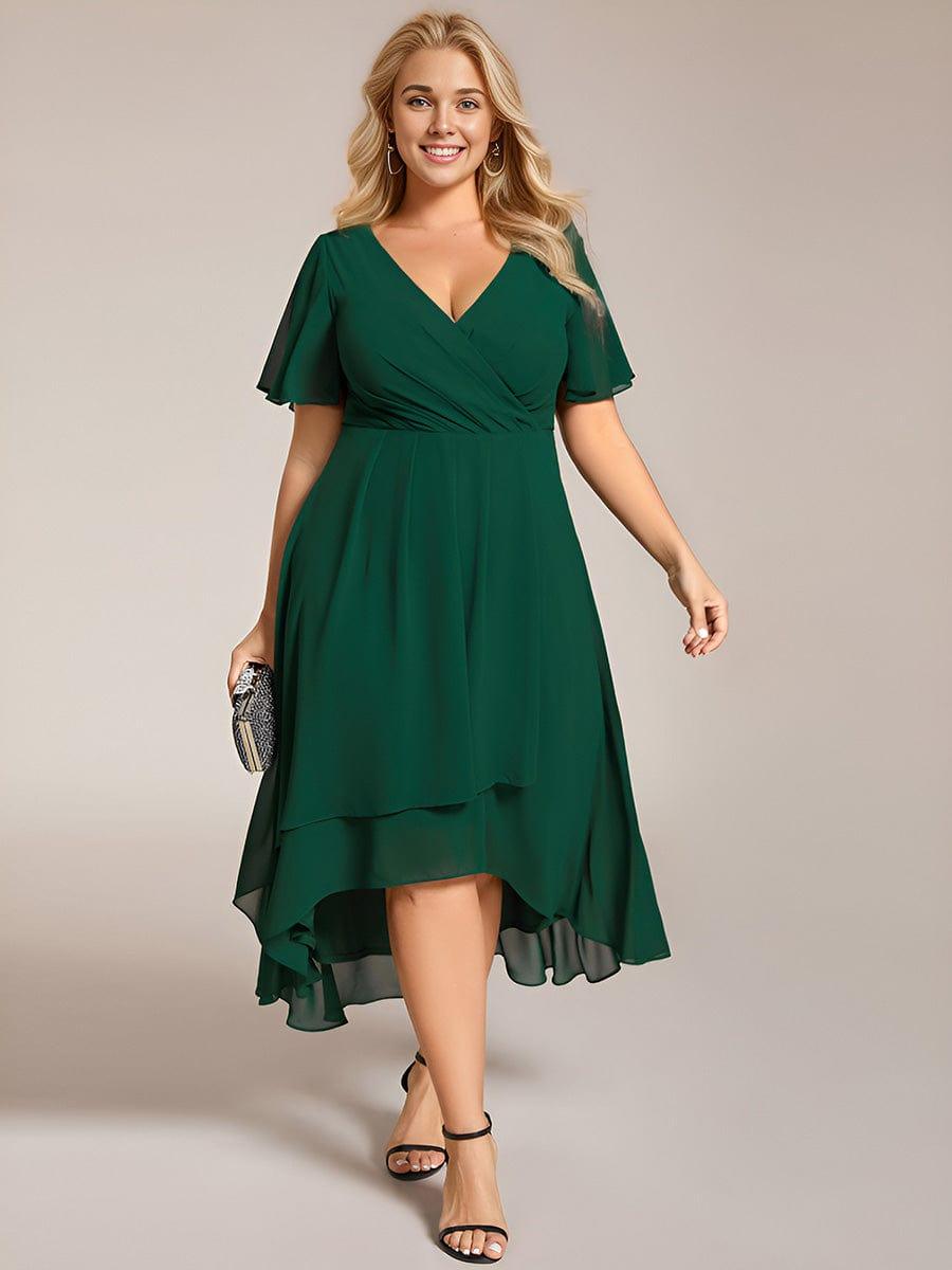 EG02084DG-PR10_a0009e16-9c79-4d5e-9e4c-af934dd9a20d Plus Size Chiffon Short Sleeves Pleated V-Neck A-Line Midi Wedding Guest Dress - Image 14