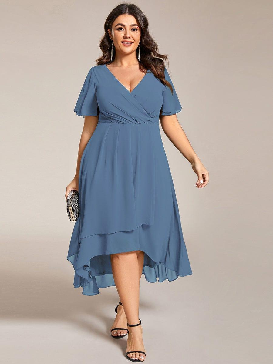 EG02084DN-PR4_d2ebf22a-19cc-43bb-9d6a-7143d3f9e626 Plus Size Chiffon Short Sleeves Pleated V-Neck A-Line Midi Wedding Guest Dress - Image 35
