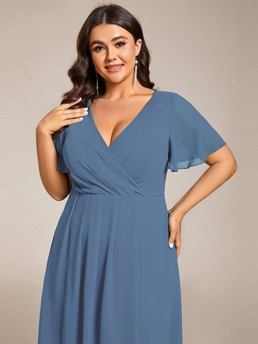 EG02084DN-PR5_f9556e47-9151-4e05-9f28-8e5c4d732938 Plus Size Chiffon Short Sleeves Pleated V-Neck A-Line Midi Wedding Guest Dress - Image 34