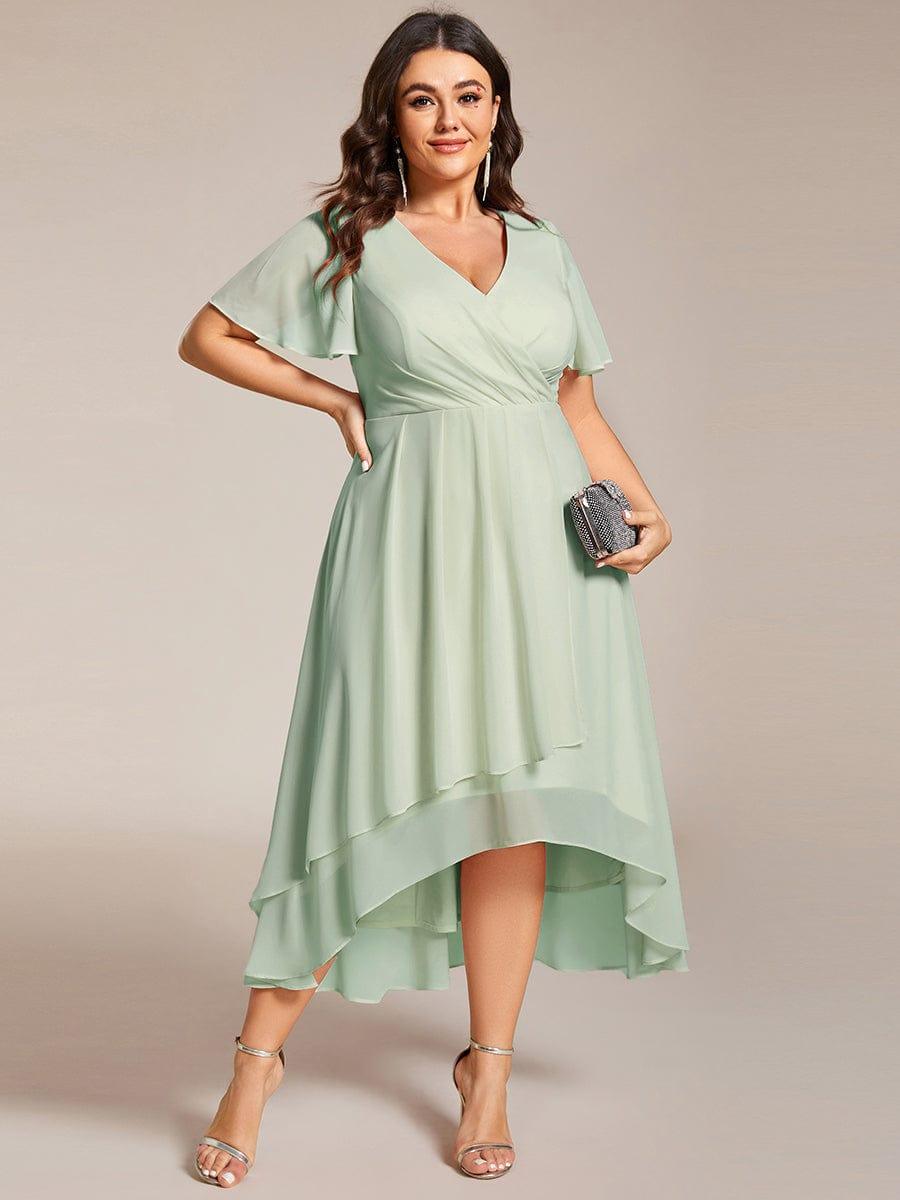 EG02084MG-PR4_80c24eb5-3f8f-4899-be01-05d11d9f1e43 Plus Size Chiffon Short Sleeves Pleated V-Neck A-Line Midi Wedding Guest Dress - Image 53