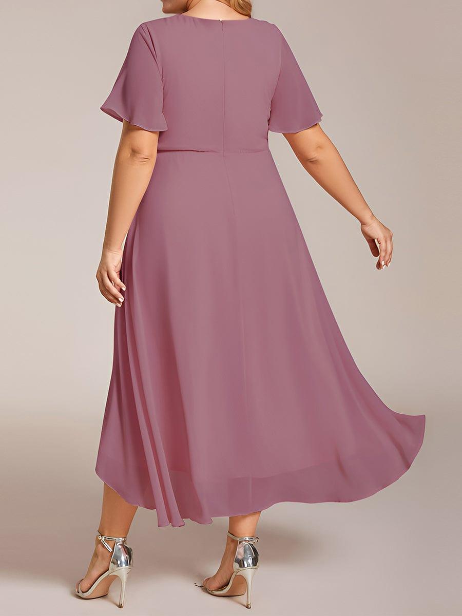 EG02084OD-PR102_1a8c61aa-5ae9-44a2-afd4-a05466bee1ef Plus Size Chiffon Short Sleeves Pleated V-Neck A-Line Midi Wedding Guest Dress - Image 38