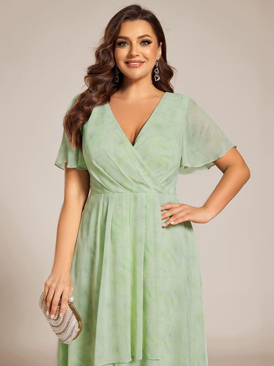 EG02084TR-PR5_f9d6be0a-493a-45e8-9639-37a9aae3c1ff Plus Size Chiffon Short Sleeves Pleated V-Neck A-Line Midi Wedding Guest Dress - Image 77