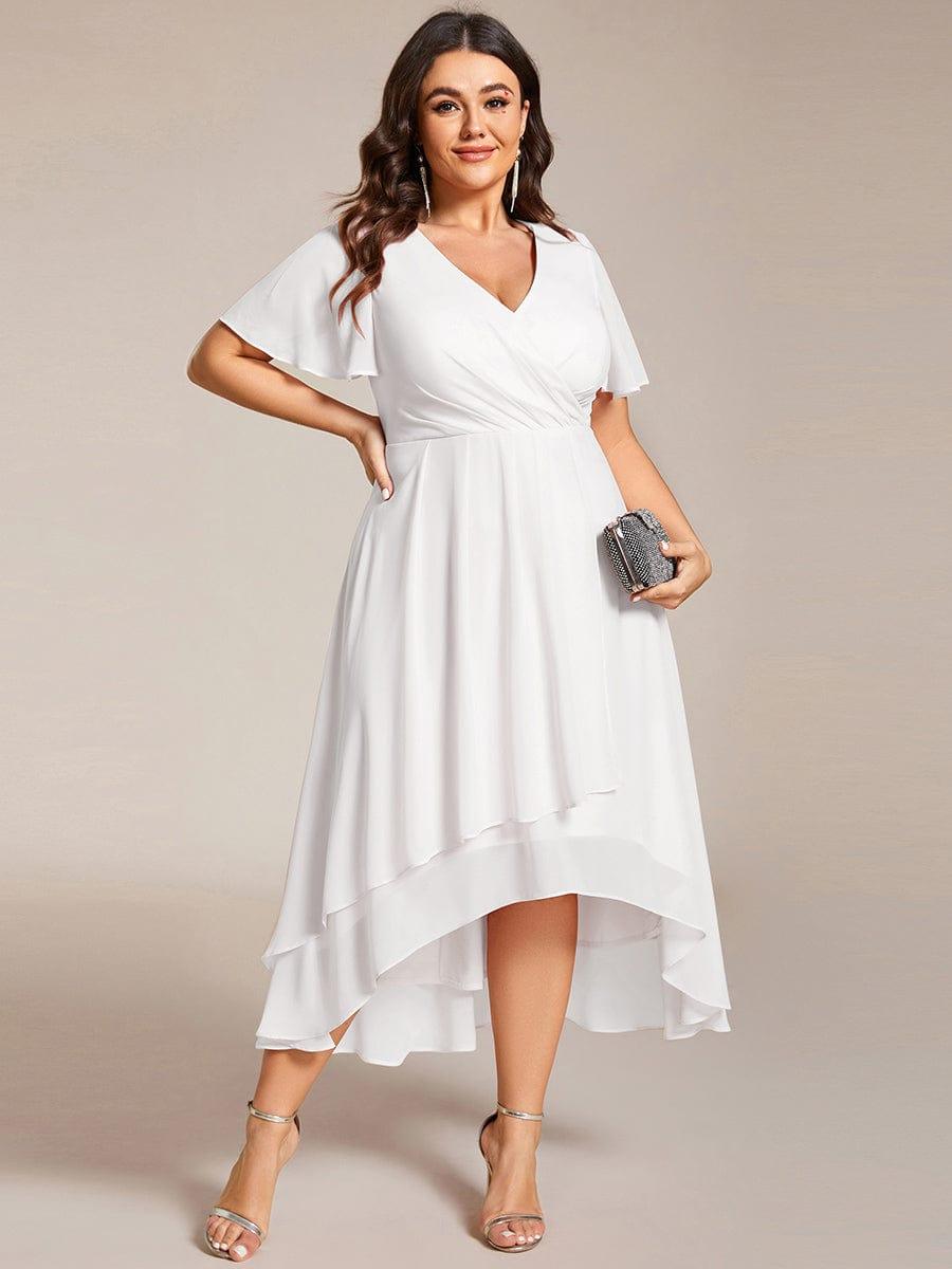 EG02084WH-PR3_2e980afa-6f65-4f63-9e13-33d46009764e Plus Size Chiffon Short Sleeves Pleated V-Neck A-Line Midi Wedding Guest Dress - Image 44