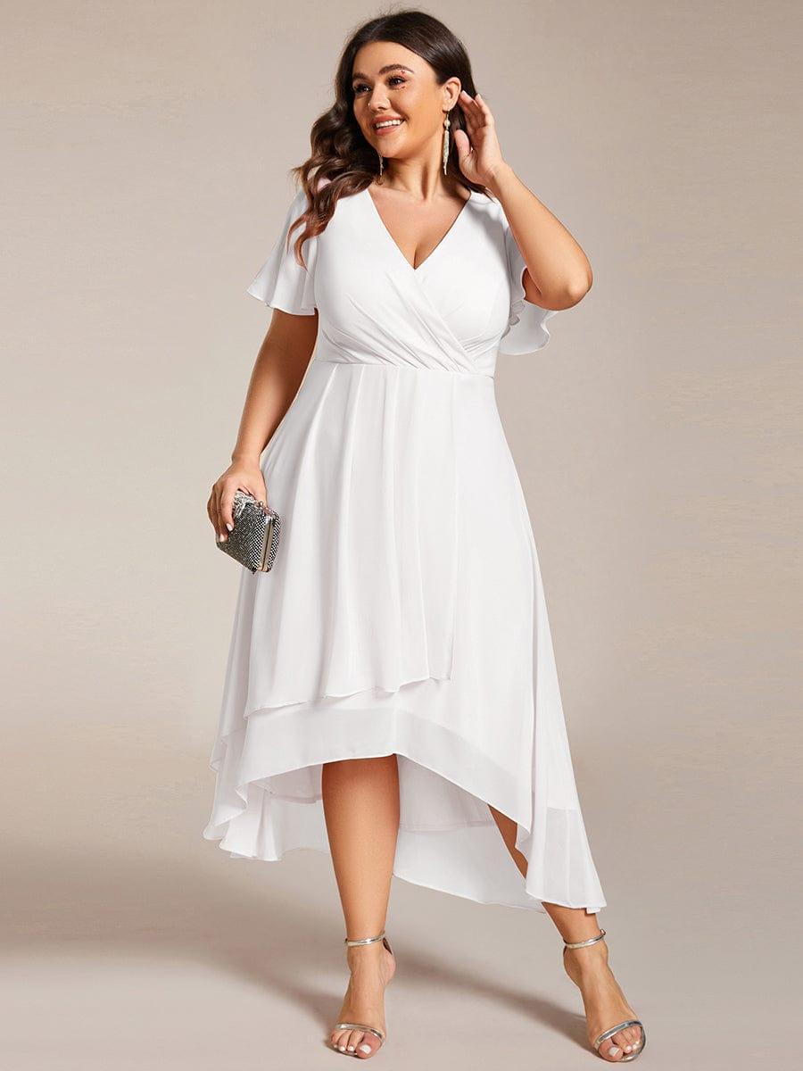 EG02084WH-PR4_e07a30a0-9c68-4f54-a695-c34e70f66ca3 Plus Size Chiffon Short Sleeves Pleated V-Neck A-Line Midi Wedding Guest Dress - Image 42