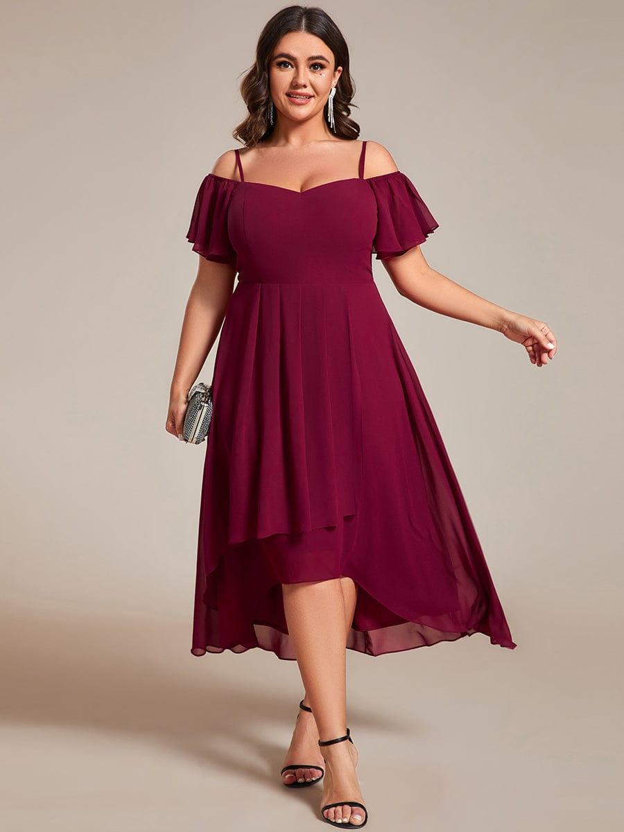 EG02103BD-PR4_95d15179-c045-4e6d-b7c9-56faf69ee7b9 Plus Size Cold Shoulder Sweetheart Necklin Chiffon Midi Wedding Guest Dress - Image 10