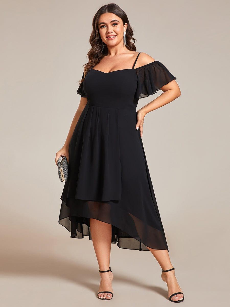 EG02103BK-PR3_ed38268b-64bf-42db-973b-bd5d6886a076 Plus Size Cold Shoulder Sweetheart Necklin Chiffon Midi Wedding Guest Dress - Image 14