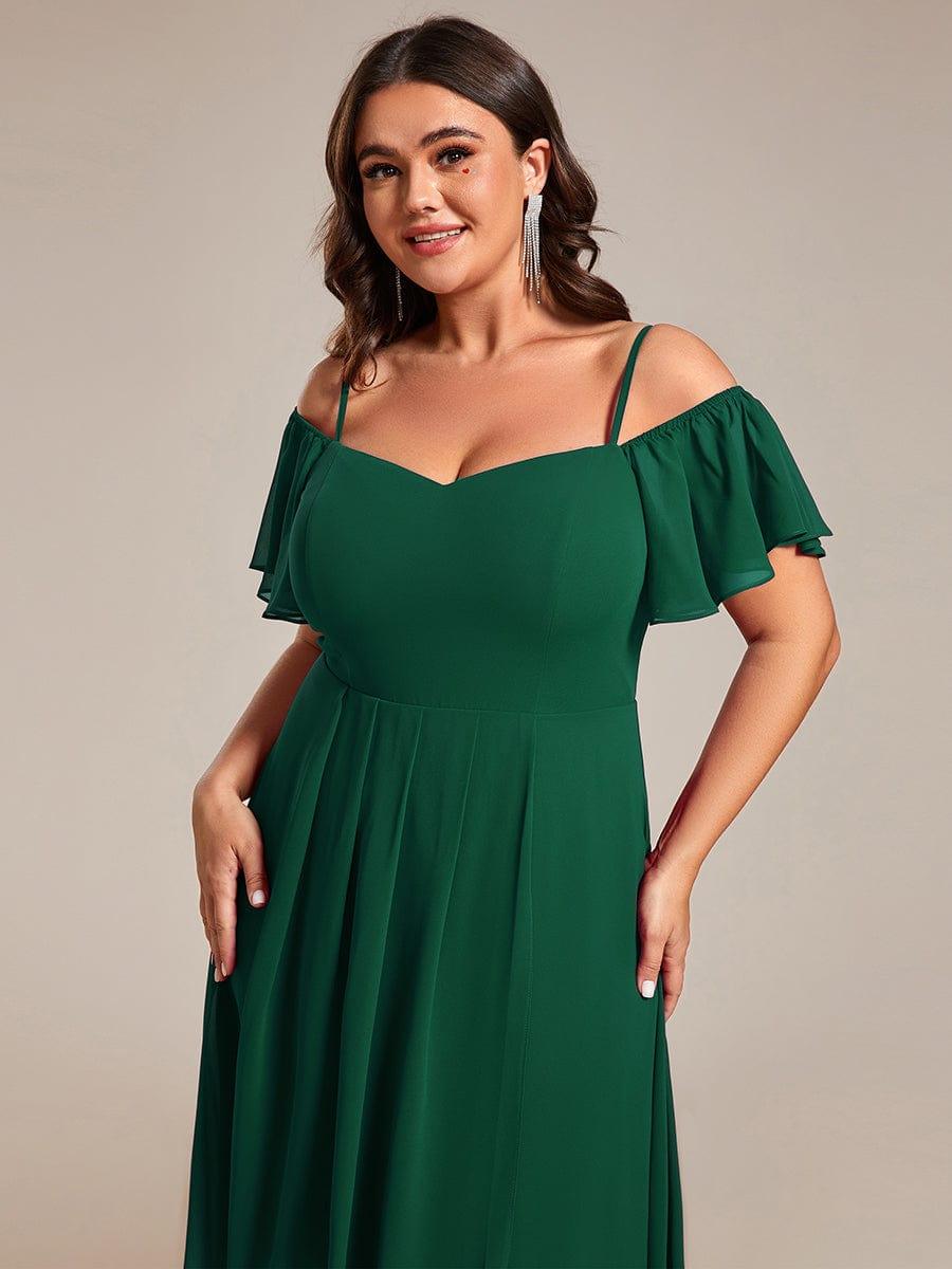 EG02103DG-PR5_c0483476-5e95-4a5d-b66f-6810eec20026 Plus Size Cold Shoulder Sweetheart Necklin Chiffon Midi Wedding Guest Dress - Image 53