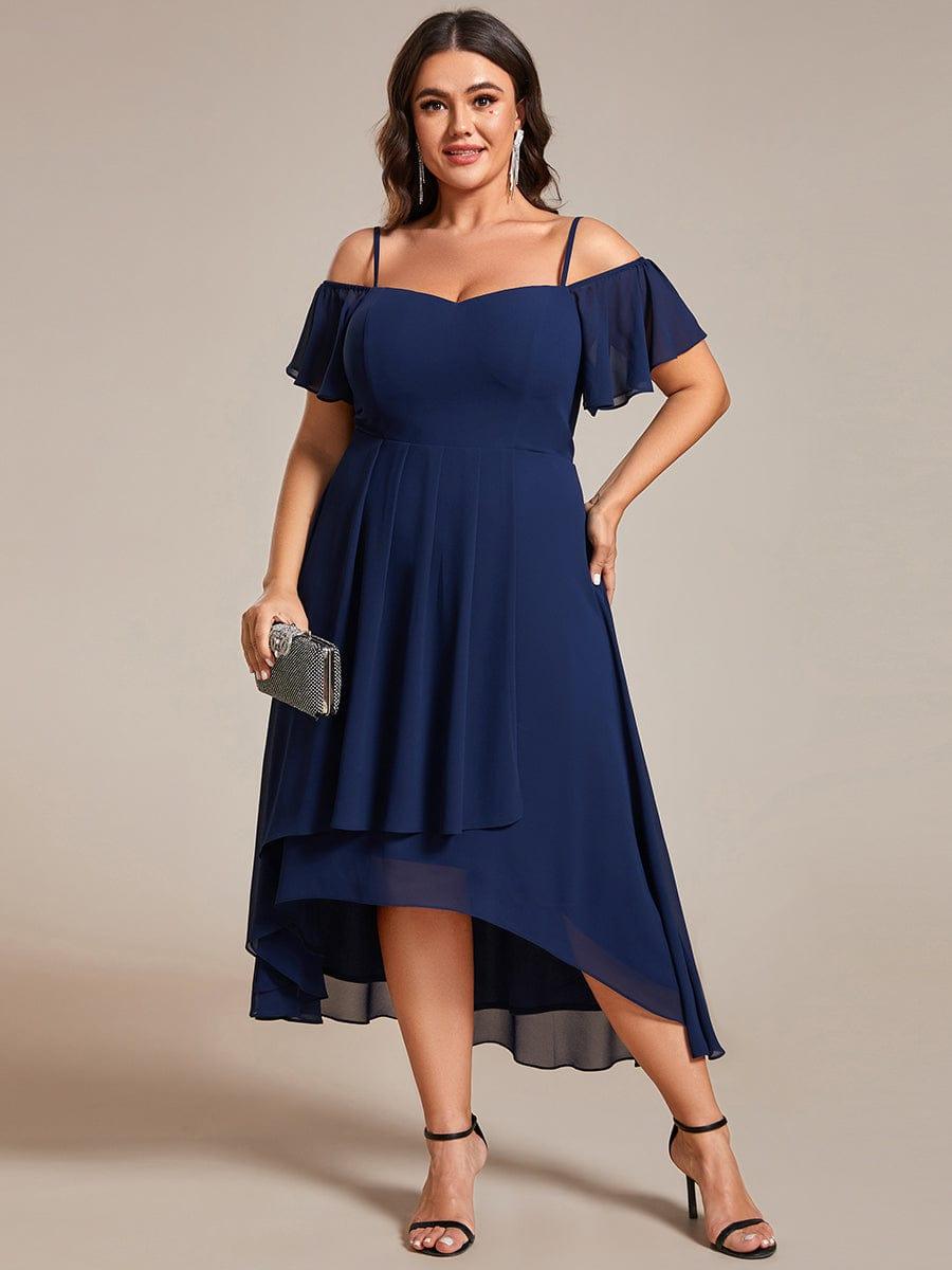 EG02103NB-PR4_12a149cb-ba0d-4d7d-87f6-819e2d48abd9 Plus Size Cold Shoulder Sweetheart Necklin Chiffon Midi Wedding Guest Dress - Image 21