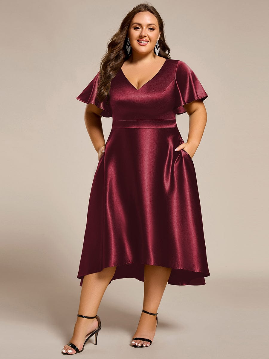EG02335BD-PR_debf4b87-e2dd-4d65-aeda-62cf10ec6a8b Plus Size Satin Midi Wedding Guest Dress with Pockets - Image 18