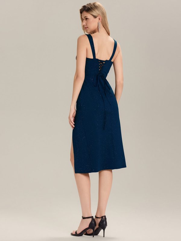 Lace-Up Glitter Sleeveless Wedding Guest Dress - Image 10