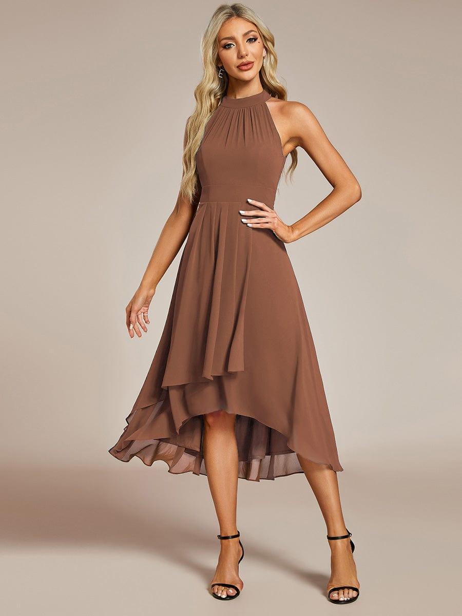 EG31926BN-R4_0ce1ffc4-599e-4e0e-8df4-b1665fc44634 Midi Halter Neck Chiffon Wedding Guest Dress with Sleeveless and A-Line - Image 44