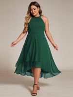 Midi Halter Neck Chiffon Wedding Guest Dress with Sleeveless and A-Line - Image 22