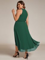 Midi Halter Neck Chiffon Wedding Guest Dress with Sleeveless and A-Line - Image 23