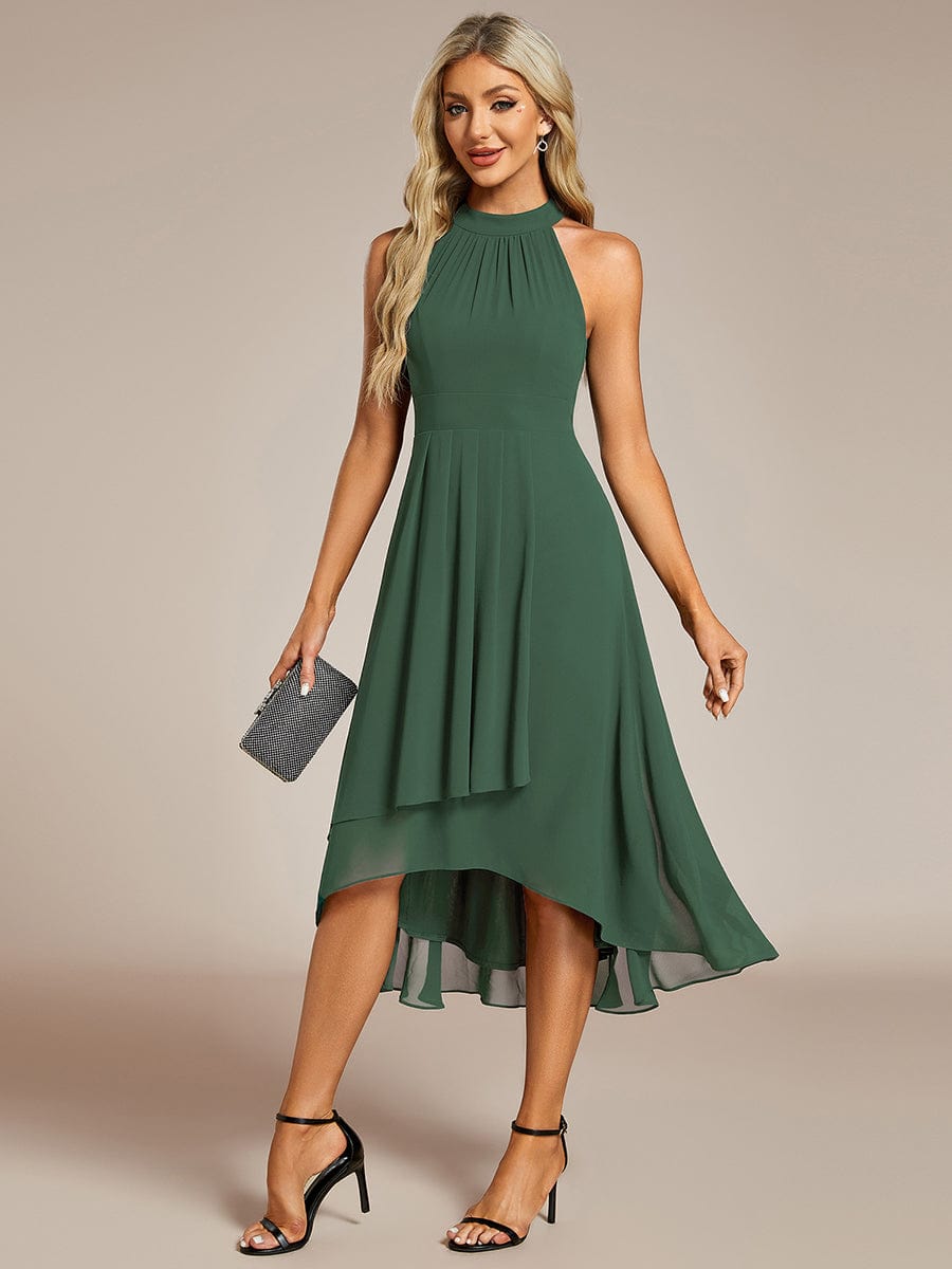 EG31926EU-R Midi Halter Neck Chiffon Wedding Guest Dress with Sleeveless and A-Line - Image 67