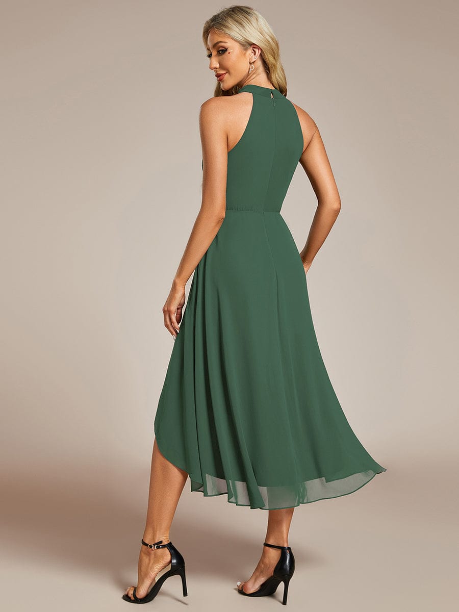 EG31926EU-R2 Midi Halter Neck Chiffon Wedding Guest Dress with Sleeveless and A-Line - Image 68