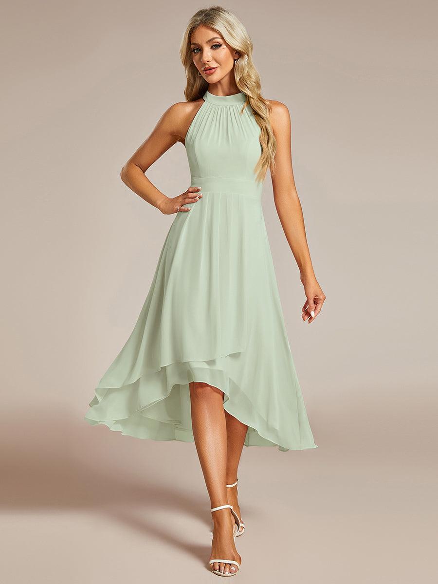 EG31926MG-R_1089caf1-6aeb-41d6-a3c5-8223b73c0944 Midi Halter Neck Chiffon Wedding Guest Dress with Sleeveless and A-Line - Image 51
