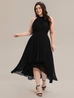 Pleated Chiffon Sleeveless A-Line Dress - Image 10