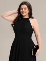 Pleated Chiffon Sleeveless A-Line Dress - Image 8