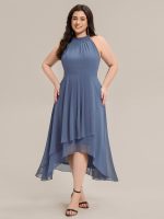 Pleated Chiffon Sleeveless A-Line Dress - Image 16