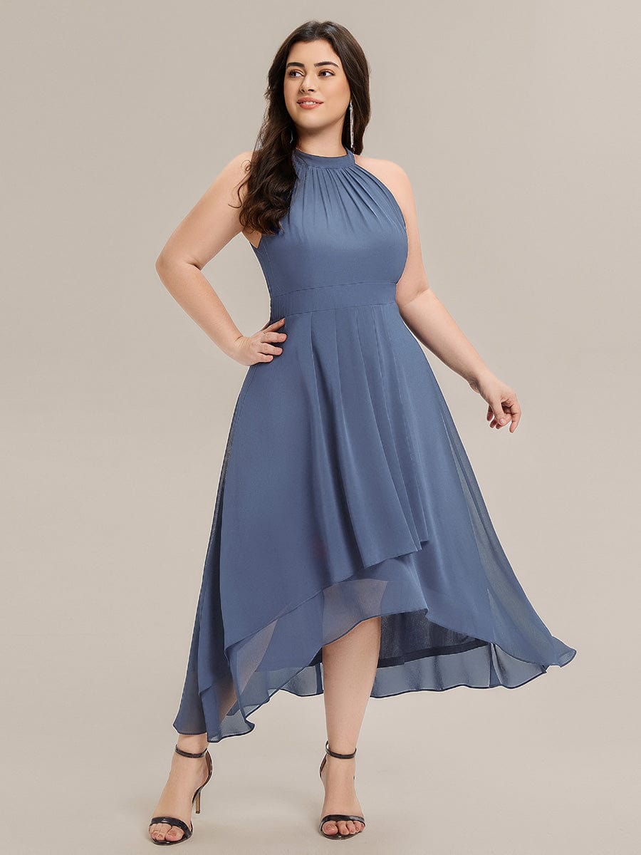 EG31927DN-PR3 Pleated Chiffon Sleeveless A-Line Dress - Image 19
