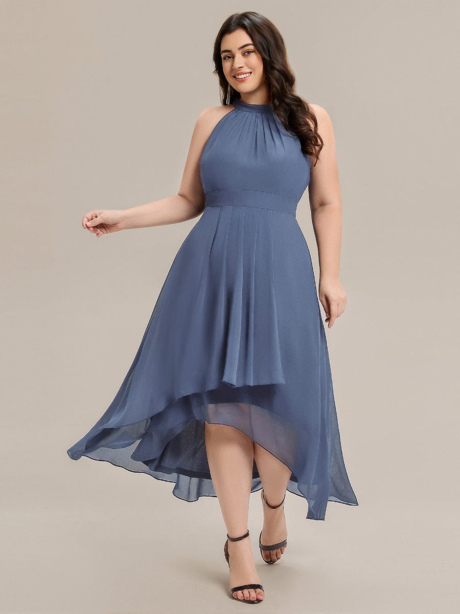 EG31927DN-PR4 Pleated Chiffon Sleeveless A-Line Dress - Image 20