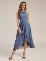 Pleated Chiffon Sleeveless A-Line Dress - Image 11