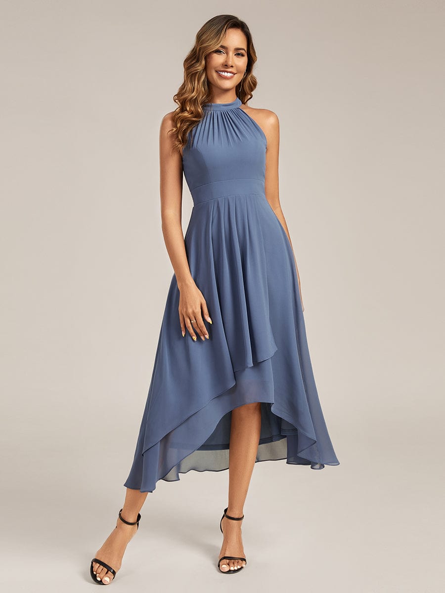 EG31927DN-R Pleated Chiffon Sleeveless A-Line Dress - Image 11