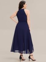 Pleated Chiffon Sleeveless A-Line Dress - Image 27