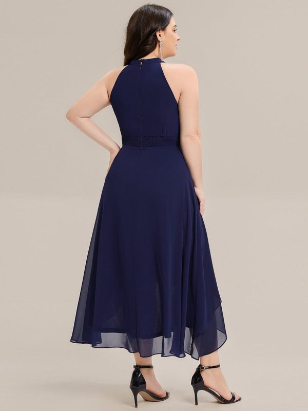Pleated Chiffon Sleeveless A-Line Dress - Image 27