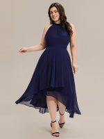 Pleated Chiffon Sleeveless A-Line Dress - Image 30