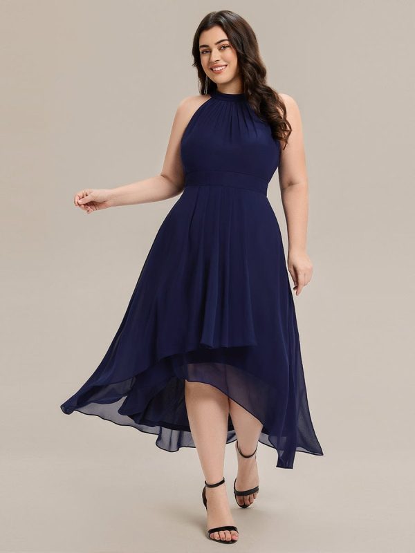 Pleated Chiffon Sleeveless A-Line Dress - Image 30