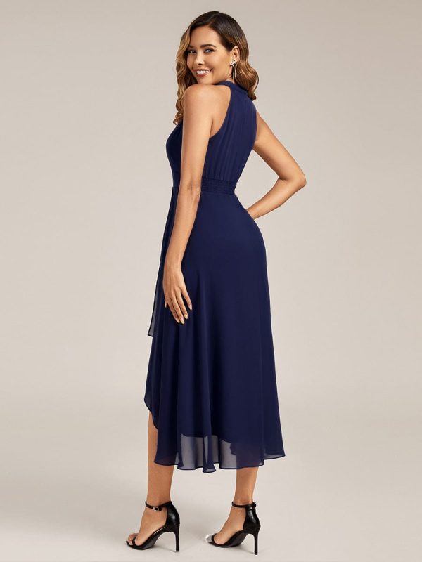 Pleated Chiffon Sleeveless A-Line Dress - Image 22